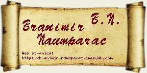 Branimir Naumparac vizit kartica